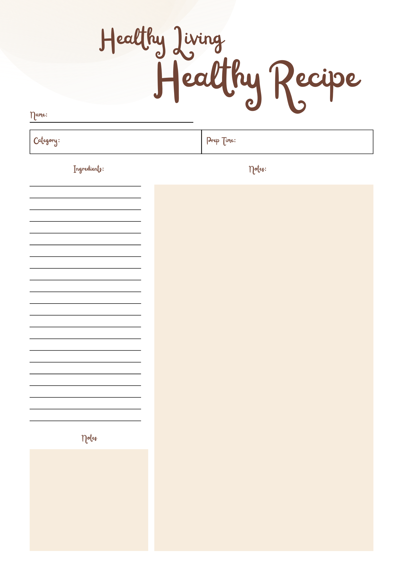Healthy Living Journal